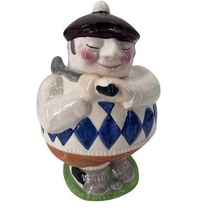 Vintage Unique San Miguel Ceramic Golfer Man Cookie Jar Canister Golf Home Decor
